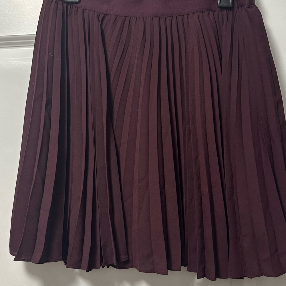 Babaton Deep Burgundy A-Line Skirt